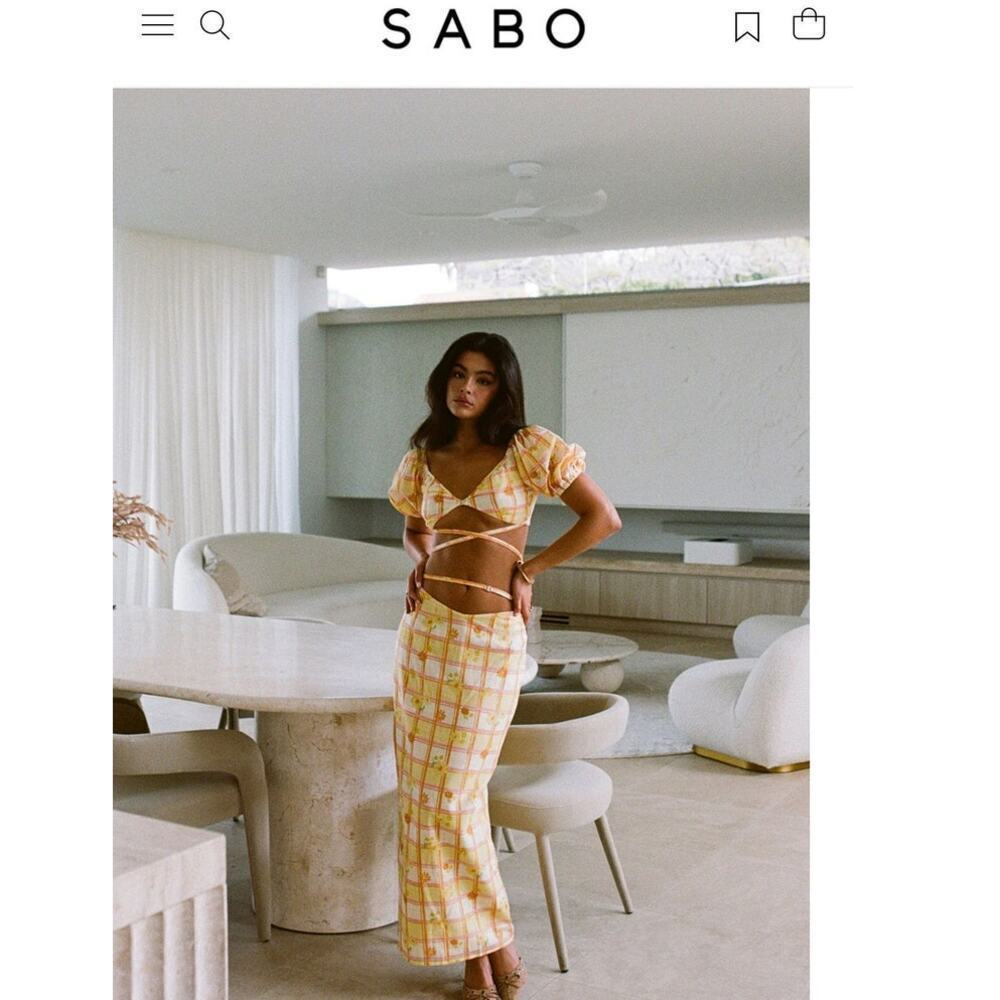 SABO Myah Midi Skirt and Top Set Sz Large MSRP $120